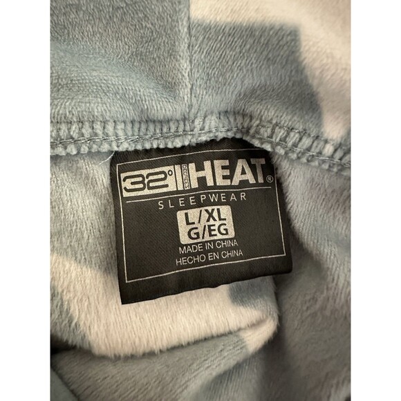 32 Degrees Heat Velour Sleepwear Sweater Dress Hooded Size L/XL Light Blue Stars - Picture 12 of 12